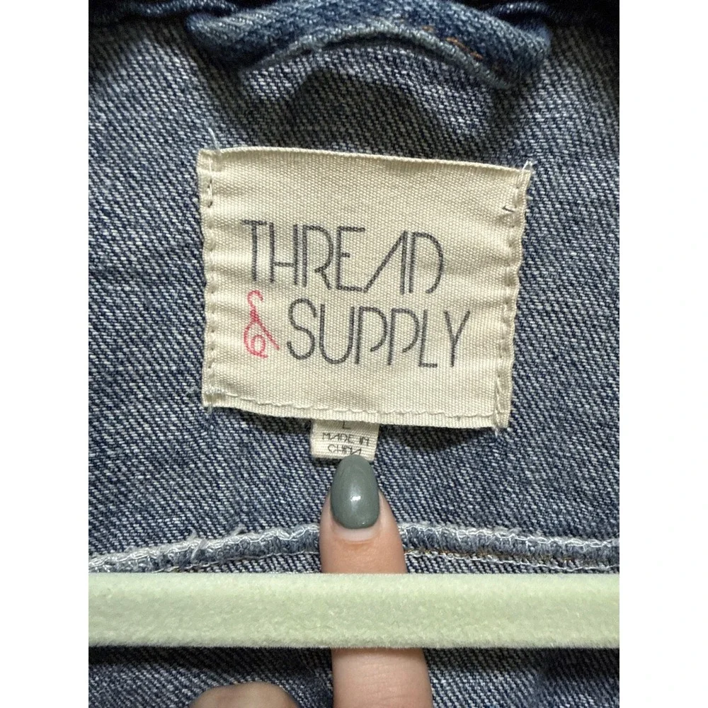 Thread & Supply Blue Denim Jacket Womens Large